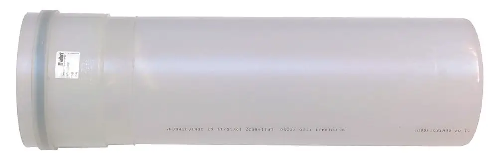 Vaillant Verlängerung aus PP, Rohr in heller Ausführung, mit glatter Oberfläche. geeignet für verschiedene Installationen und Anschlüsse.